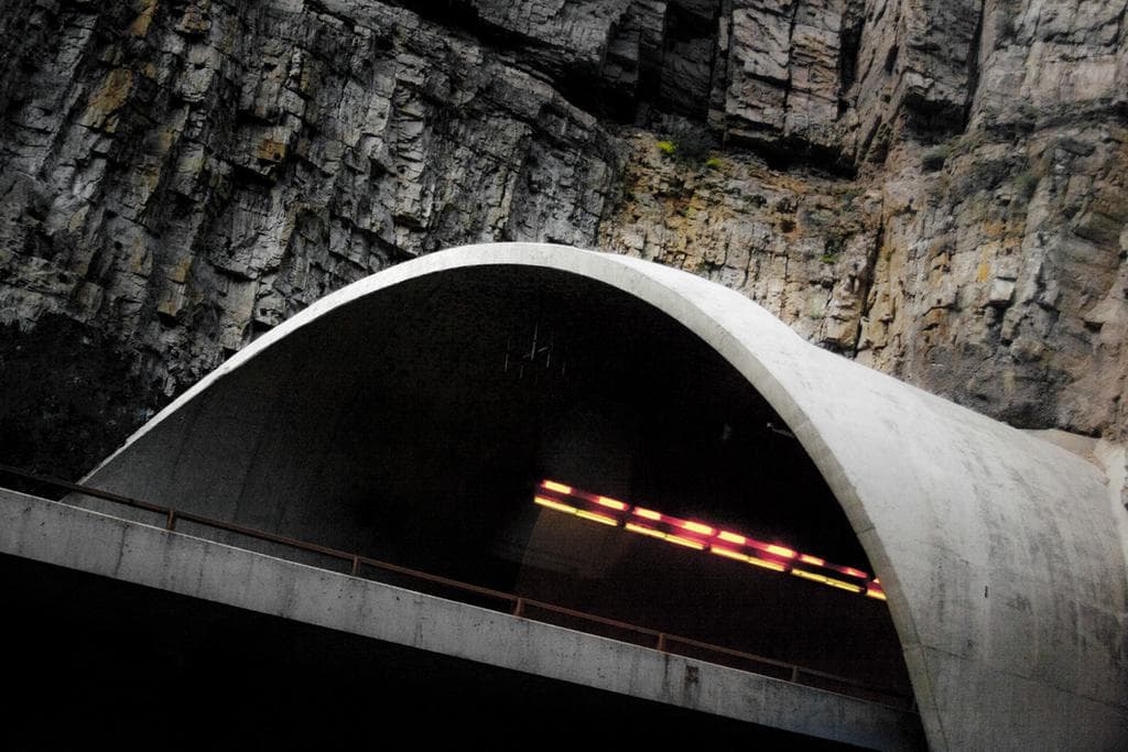 Tunnel going through a mountain